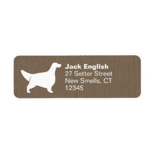 English Setter Silhouette Return Address Label