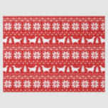 English Setter Silhouettes Christmas Pattern Red Tissue Paper<br><div class="desc">Festive Red and White Christmas Sweater Style Pattern with English Setter Silhouettes</div>