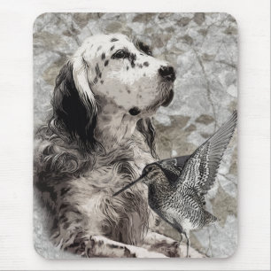 English Setter  T-Shirt Trucker Hat Button Keychai Mouse Pad