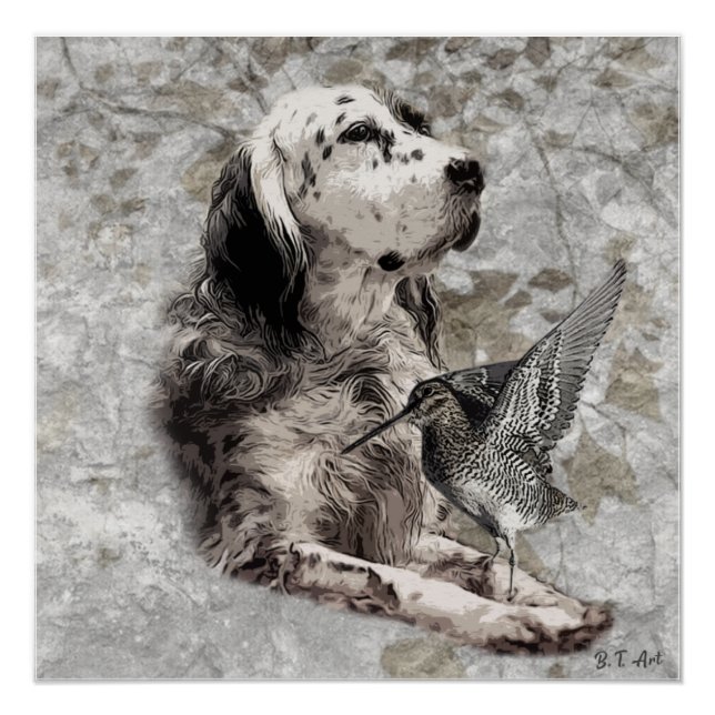 English Setter Tapestry Poster (Front)
