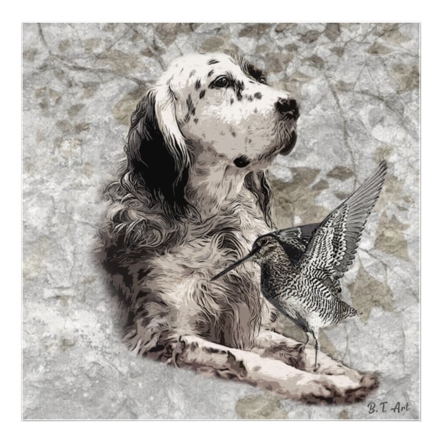 English Setter Tapestry Poster Canvas Print Acryli (Front)