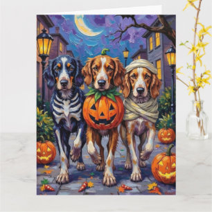 English Setter Trick-or-Treating Halloween Costume Card