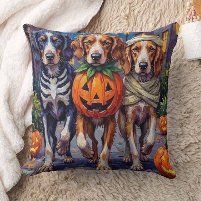 English Setter Trick-or-Treating Halloween Costume Cushion (Blanket)