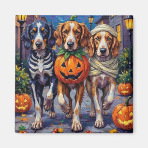 English Setter Trick-or-Treating Halloween Costume Magnet