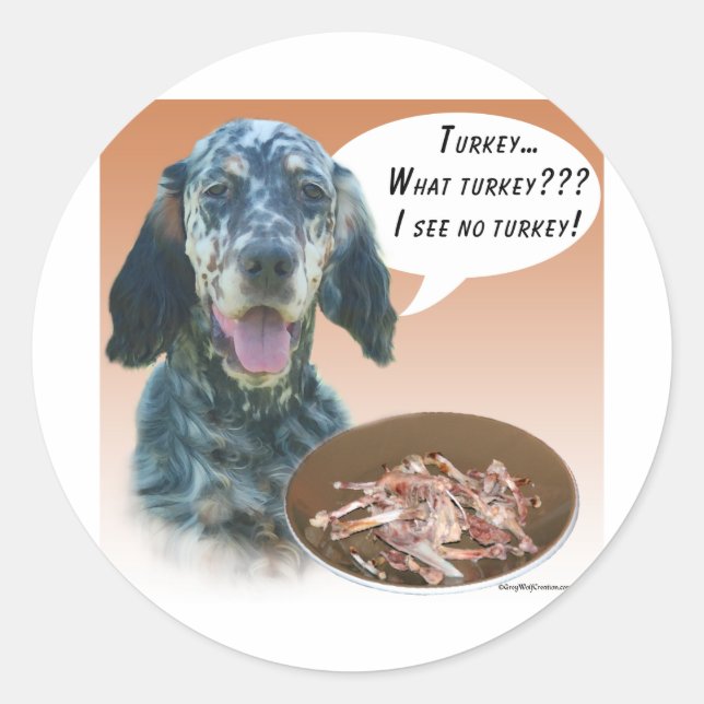 English Setter Turkey Classic Round Sticker (Front)