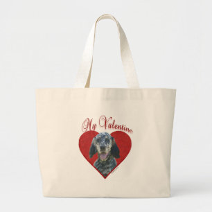 English Setter Valentine Large Tote Bag