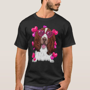 English Setter Valentines Day Heart Glasses Funny T-Shirt