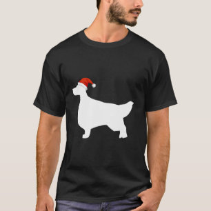 English Setter Wearing Santa Hat Christmas Dog T-Shirt