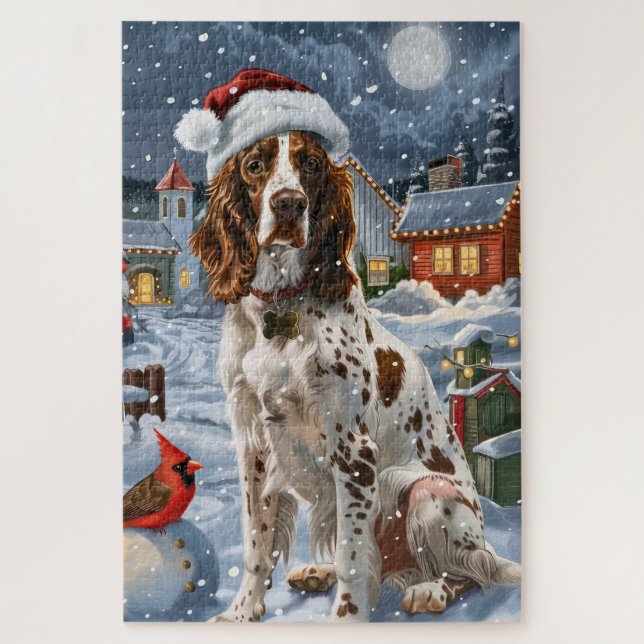 English Setter Winter Wonderland Christmas Joy Jigsaw Puzzle (Vertical)