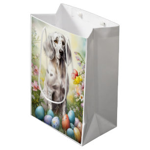 English Setter with Easter Eggs Medium Gift Bag