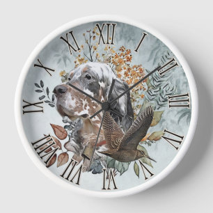 English setter , Woodcock Hunting , Art Clock