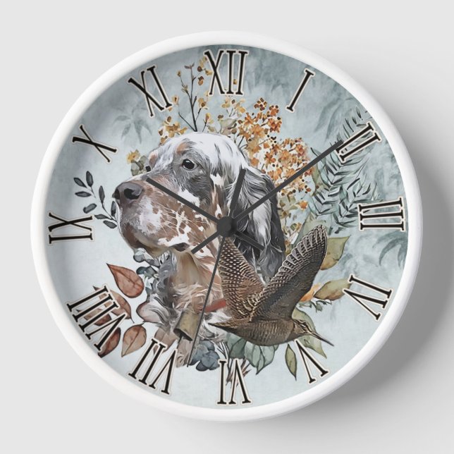 English setter , Woodcock Hunting , Art  Clock (Front)