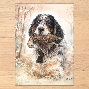 English Setter, Woodcock Hunting ,Dog Art Acrylic Invitations