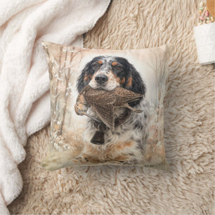English Setter, Woodcock Hunting ,Dog Art Cushion