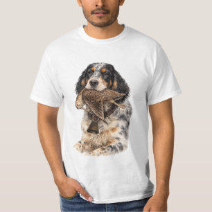 English Setter, Woodcock Hunting ,Dog Art T-Shirt