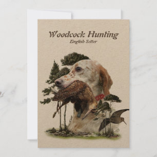 English Setter , woodcock hunting  Holiday Card