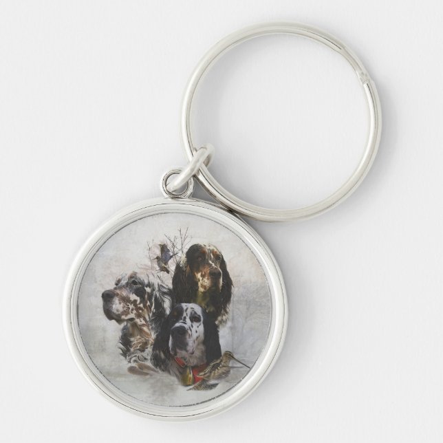 English Setter , woodcock hunting  Key Ring (Front)