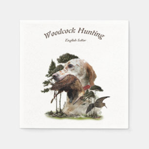 English Setter , woodcock hunting Napkin