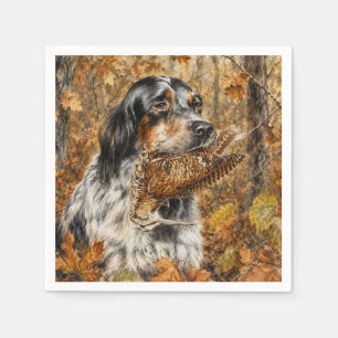 English Setter , woodcock hunting Napkin