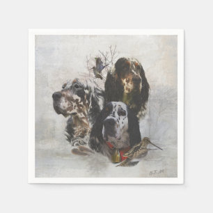 English Setter , woodcock hunting Napkin