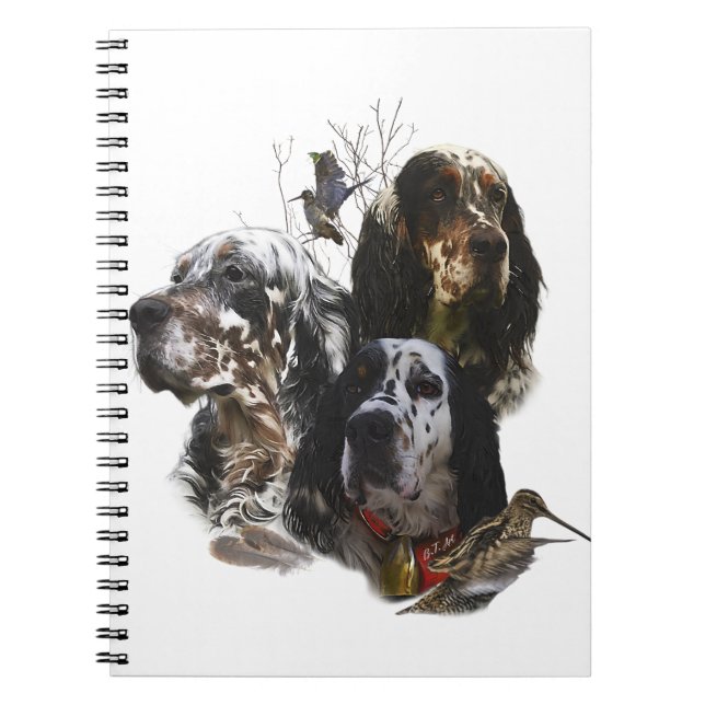 English Setter , woodcock hunting  Notebook (Front)