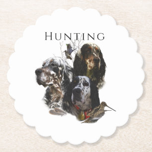 English Setter , woodcock hunting  Paper Coaster