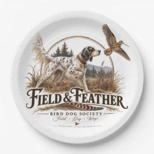 English Setter , woodcock hunting Paper Plate