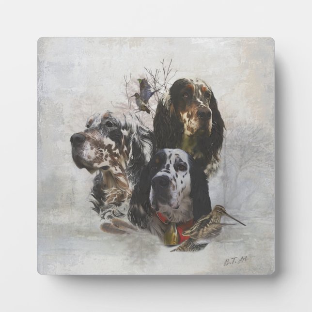 English Setter , woodcock hunting  Plaque (Front)