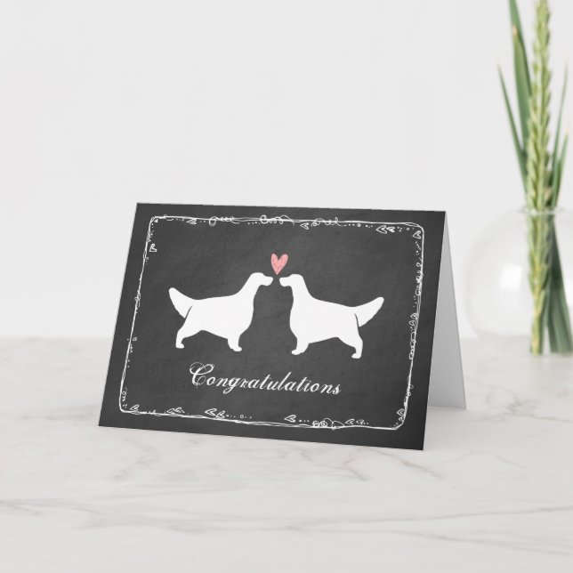 English Setters Wedding Congratulations Card (Front)