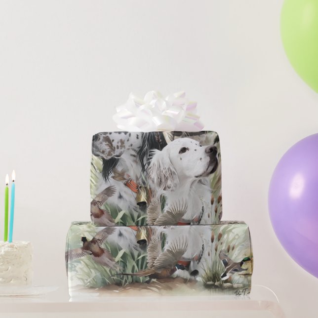 English Setters  Wrapping Paper (Party Gifts)