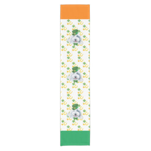 English Sheepdog Holiday Home Decor St Patrick Day Short Table Runner