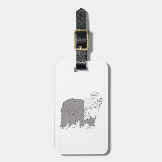 English Sheepdog Luggage Tag (Front Vertical)