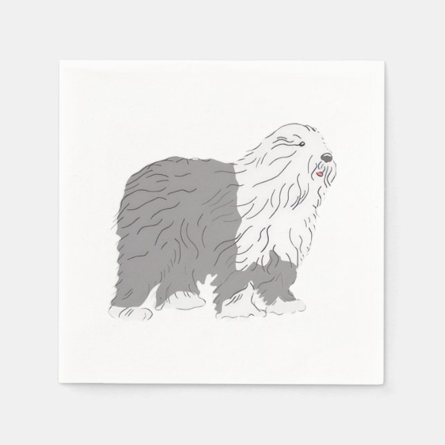 English Sheepdog Napkin (Front)