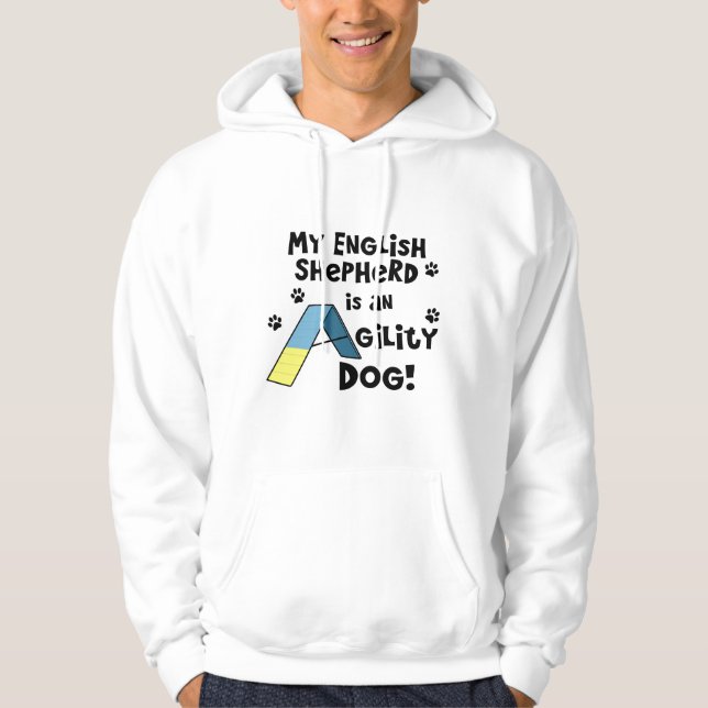 English Shepherd Agility Dog Hooded Sweatshirt (Front)