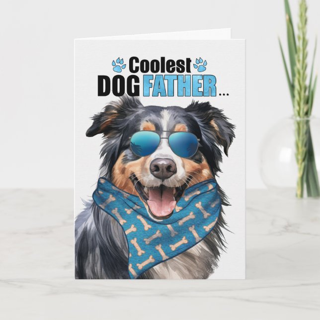 English Shepherd Dog Coolest Dad Father's Day Holiday Card (Front)