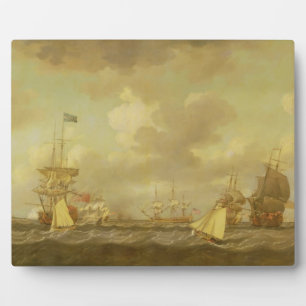 English Ships Coming to Anchor in a Fresh Breeze ( Plaque