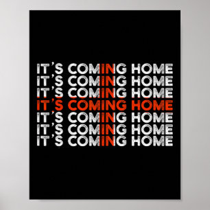 English Soccer It's Coming Home England Flag  Poster