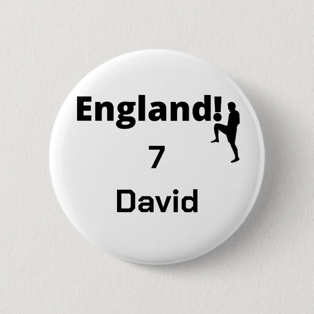 English Soccer Player customisable  6 Cm Round Badge (Front)