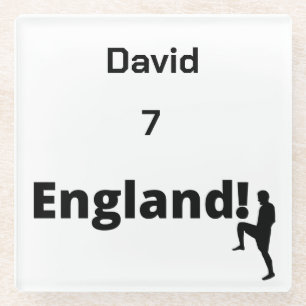 English Soccer Player customisable Glass Coaster
