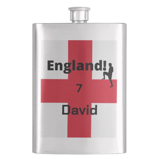 English Soccer Player customisable  Hip Flask (Front)