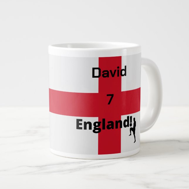 English Soccer Player customisable  Large Coffee Mug (Front Right)