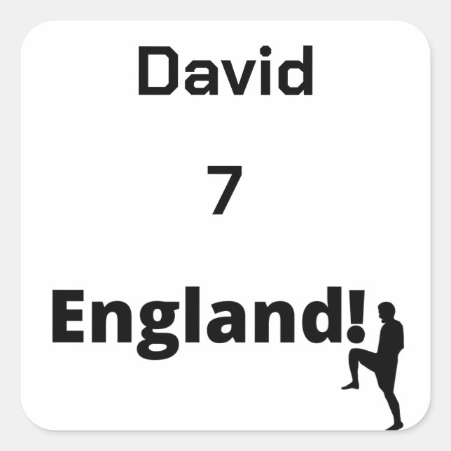 English Soccer Player customisable  Square Sticker (Front)