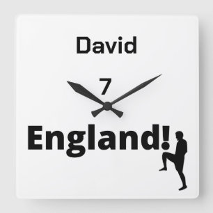 English Soccer Player customisable Square Wall Clock