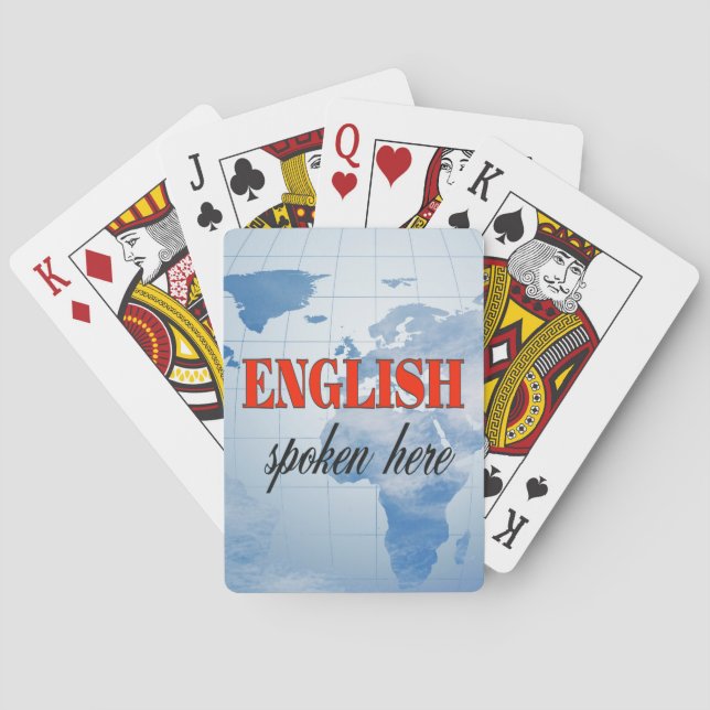 English spoken here cloudy earth playing cards (Back)