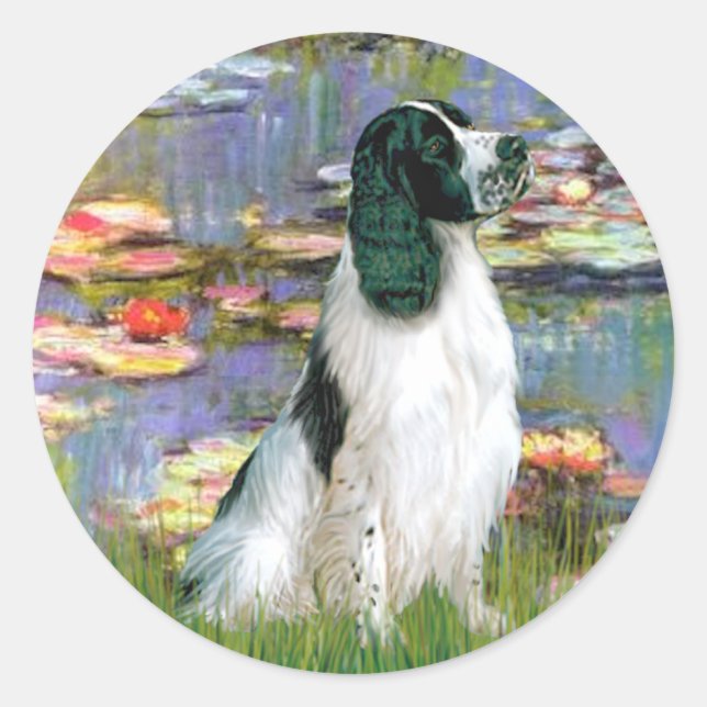 English Springer 7 - Lilies 2 Classic Round Sticker (Front)
