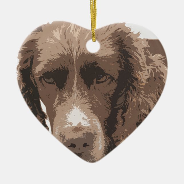 English Springer Ceramic Ornament (Front)