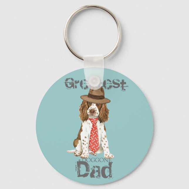English Springer Dad Key Ring (Front)
