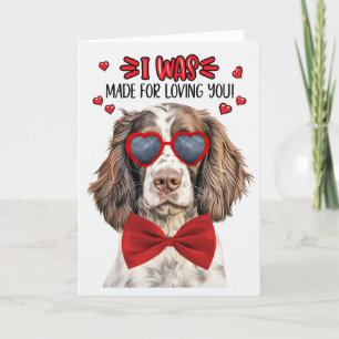 English Springer Dog Made for Loving You Valentine Holiday Card