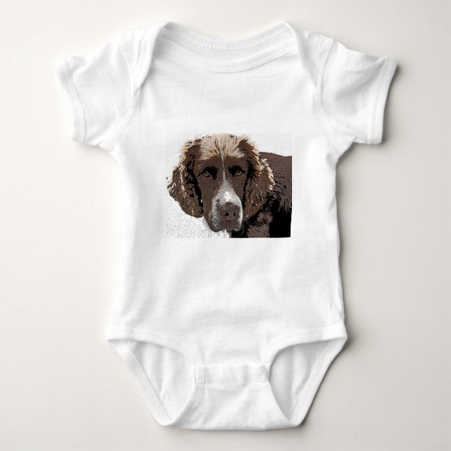 English Springer Dogs Baby Bodysuit (Front)