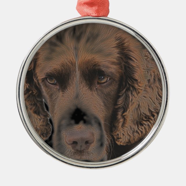 English Springer Dogs Metal Ornament (Front)